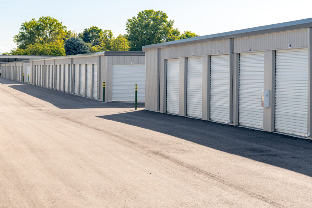 Permanent self-storage buildings.
